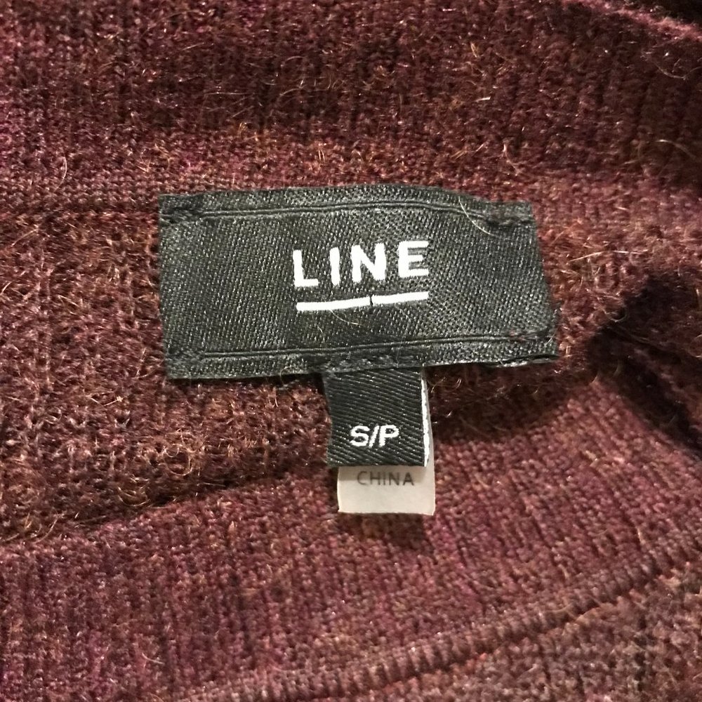 Anthropologie Line the Label Wool and Alpaca Puff Sleeve Sweater Pullover Size S - Picture 2 of 7